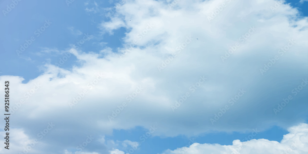 Fototapeta premium sunny sky blue light watercolor background. Aquarelle painting brush effect card paper textured canvas cloudy smoke space for text, entertaining card, template. aquamarine color graphics illustration