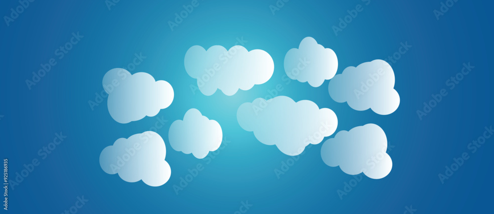 Abstract background composed of white paper clouds over light blue. vector illustration. Abstract background composed of white paper clouds over light blue. vector illustration.