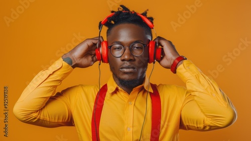 The Man in Bold Headphones photo