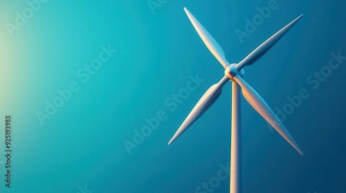 Wind turbine blade with aerodynamic analysis, mechanical engineering, 3D illustration