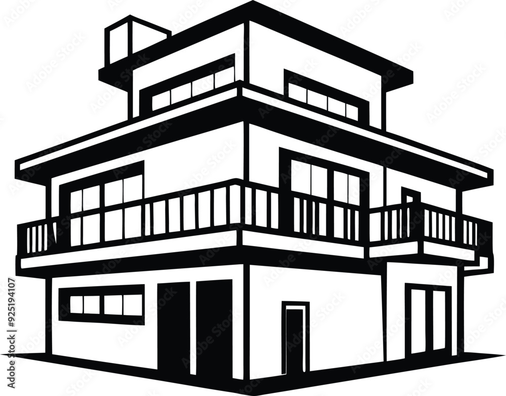 modern building illustration black and white modern building illustration black and white