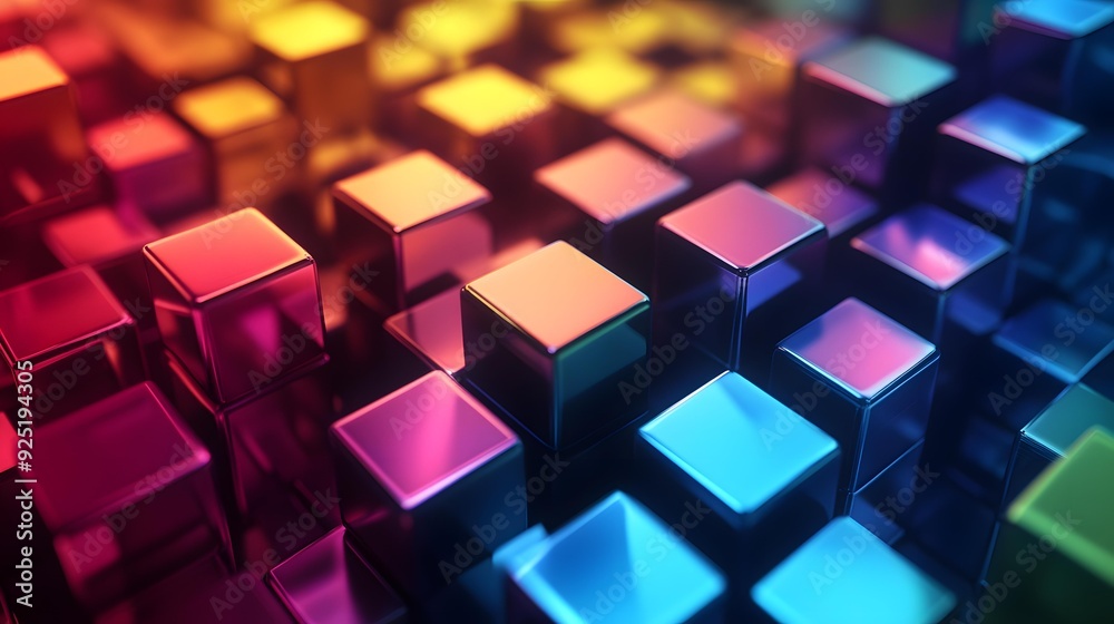 Colorful Cubes Abstract Background Colorful Cubes Abstract Background