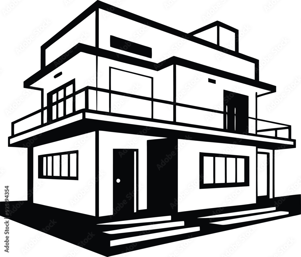 modern building illustration black and white modern building illustration black and white