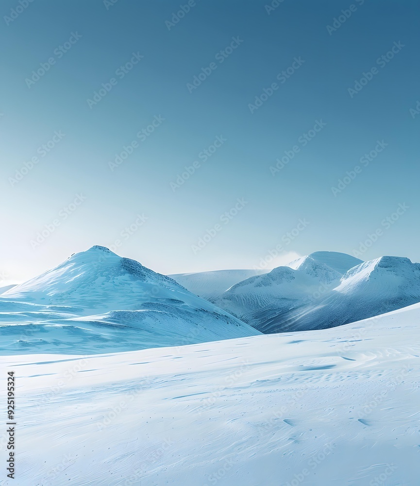 Snowy Mountains Under a Blue Sky Snowy Mountains Under a Blue Sky