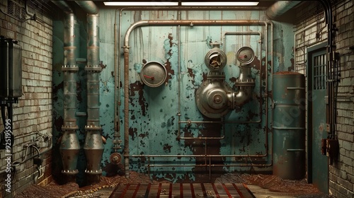 Wallpaper Mural industrial room with pipes Torontodigital.ca