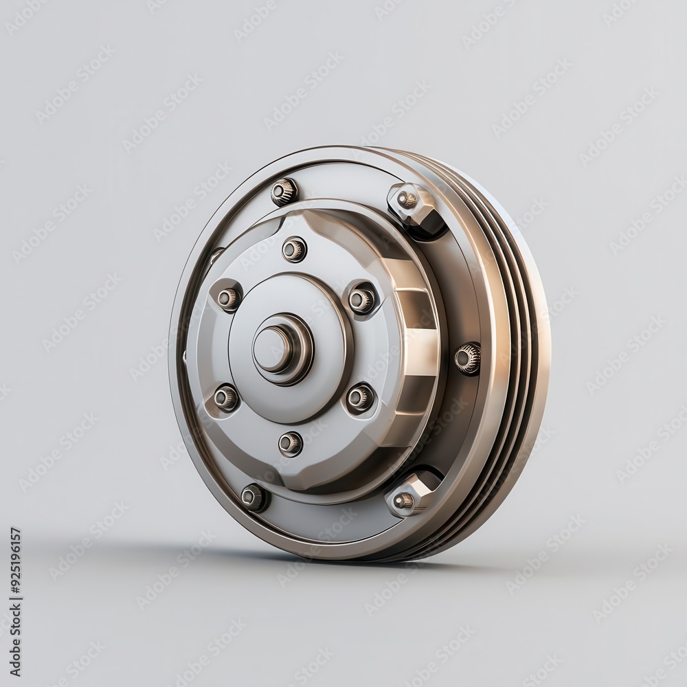 Mechanical clutch with torque specs, engineering design, 3D illustration Mechanical clutch with torque specs, engineering design, 3D illustration