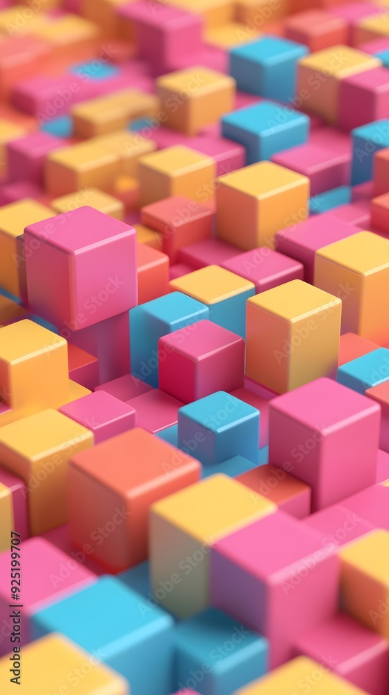 Colorful Abstract 3D Geometric Shapes Pattern Colorful Abstract 3D Geometric Shapes Pattern