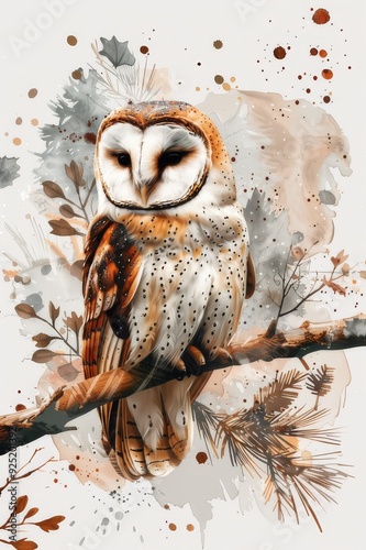great horned owl in a tree