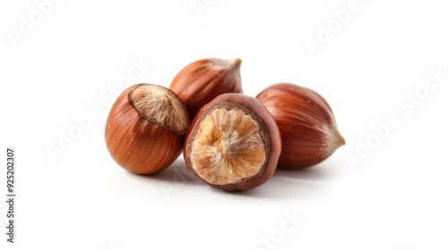 hazelnut isolated on white background, full depth of field. 