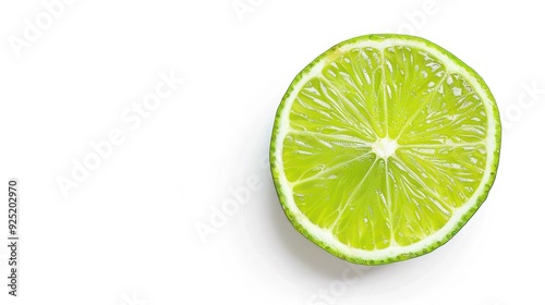 lime slice isolated on white background, selective focus 