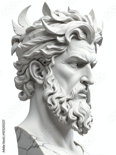 greek god hades marble statue head bust isolated on a background