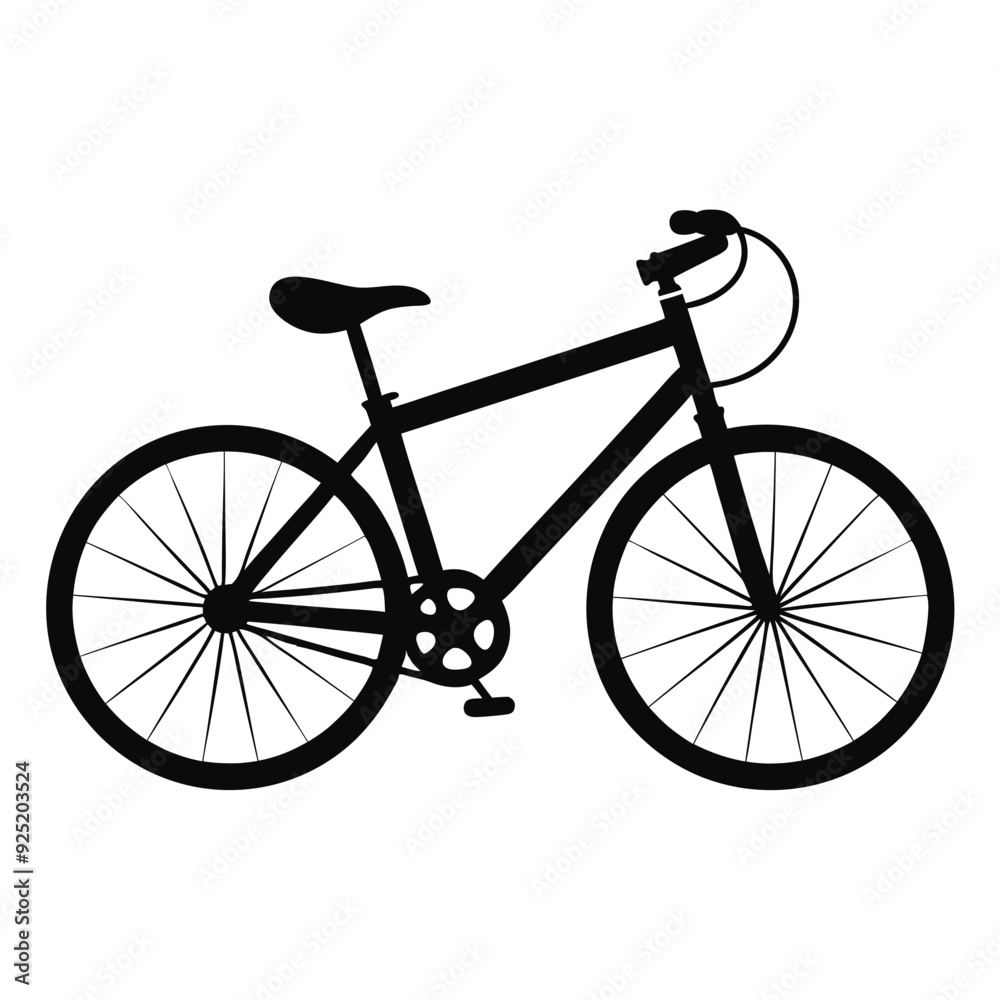 Bicycle logo silhouette vector illustration. Generative AI Bicycle logo silhouette vector illustration. Generative AI