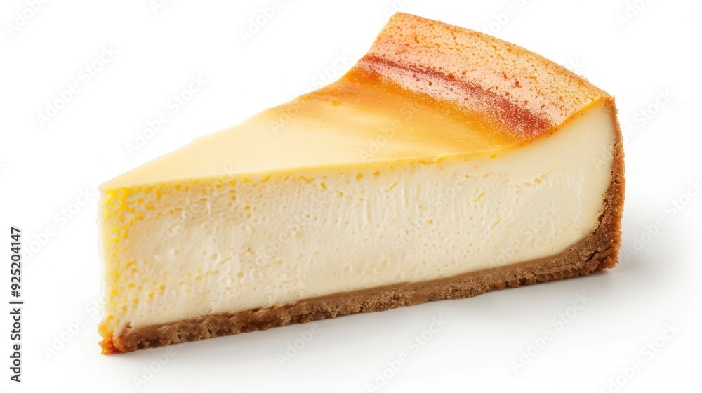 Piece of cheesecake isolated on white background, clipping path, full depth of field Piece of cheesecake isolated on white background, clipping path, full depth of field