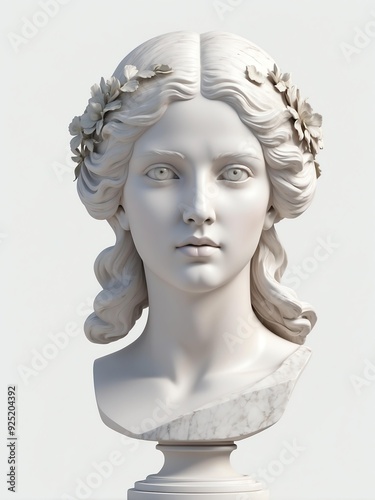 Wallpaper Mural greek goddess selene marble statue head bust isolated background Torontodigital.ca