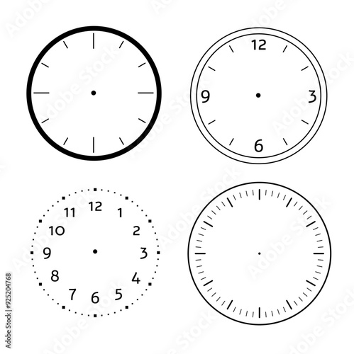 set of dials on white background, clock