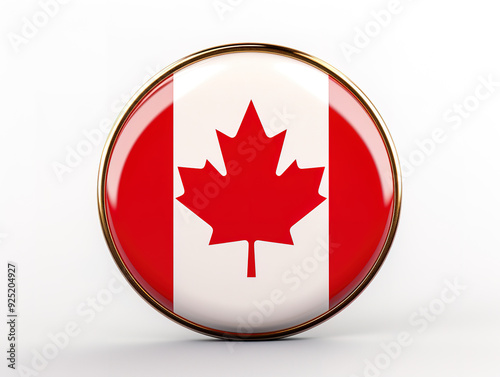 Gorgious 3d realistic glossy plastic ball or sphere with flag of canada