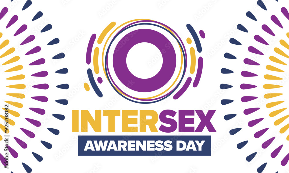 Obraz premium Intersex Awareness Day. Human Rights. Internationally observed event. Celebrate annual in October 26. Intersex people community. Freedom and solidarity. Poster, card, banner and background. Vector