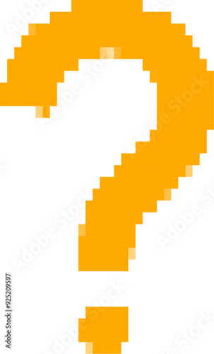 Sign of Interogation, question Mark Pixel Art Vector Illustration