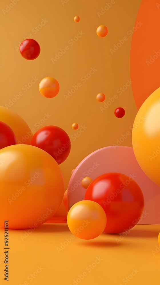 Obraz premium Orange and Red Spheres Abstract Background