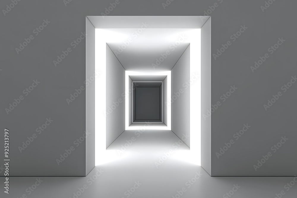 Abstract White Corridor With Bright Light Abstract White Corridor With Bright Light