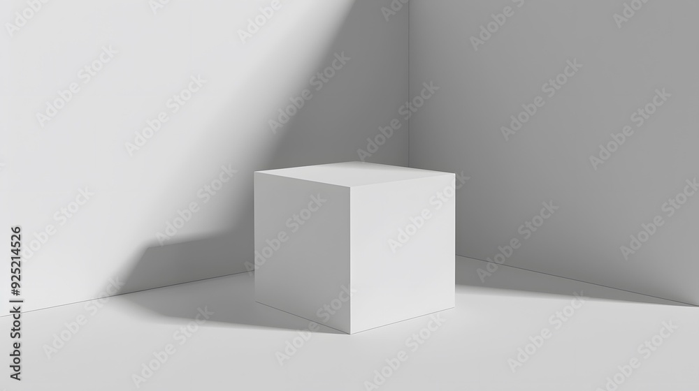 White Cube on a White Corner Background White Cube on a White Corner Background
