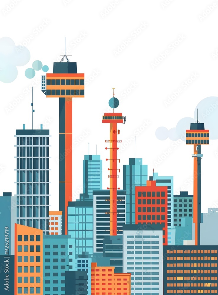 Fototapeta premium Modern City Skyline Illustration