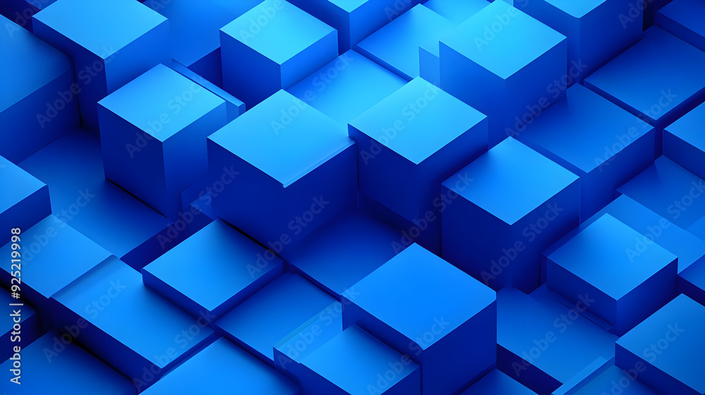 A 3D arrangement of blue cubes creating a textured abstract background. A 3D arrangement of blue cubes creating a textured abstract background.