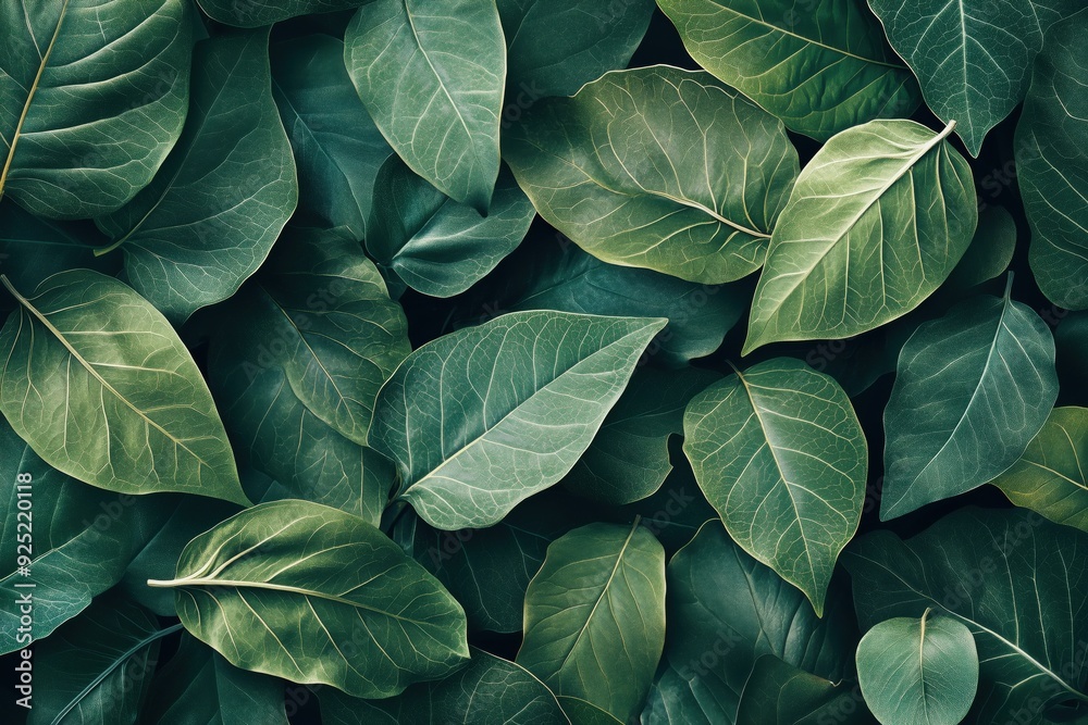Lush green leaves creating a vibrant natural backdrop for design purposes Lush green leaves creating a vibrant natural backdrop for design purposes