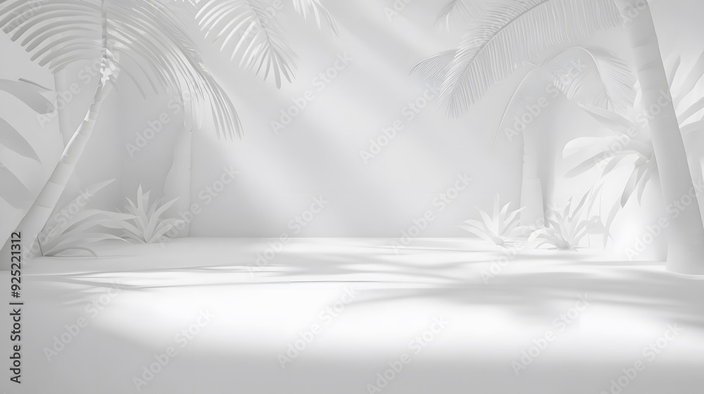 Obraz premium White Tropical Jungle 3D Render