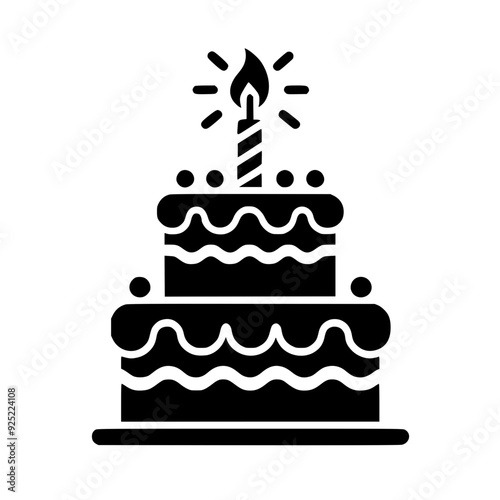 Birthday Cake Silhouette Illustration