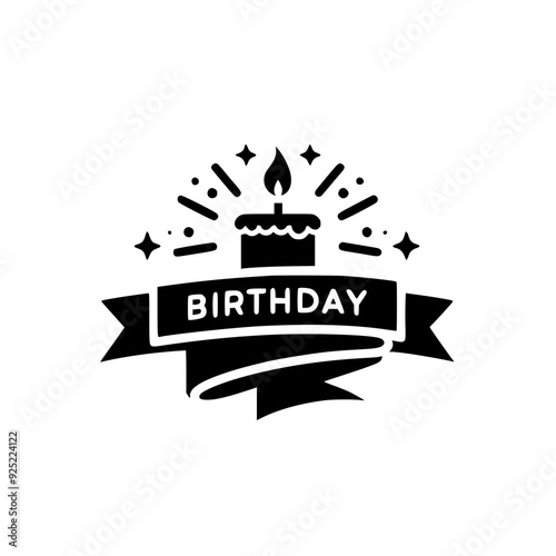 Birthday Banner Silhouette Illustration