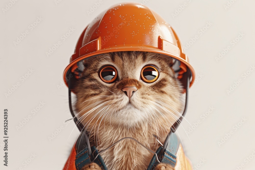 Cat wearing a hard hat Cat wearing a hard hat