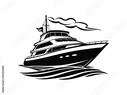 Yacht Silhouette Vector Illustration