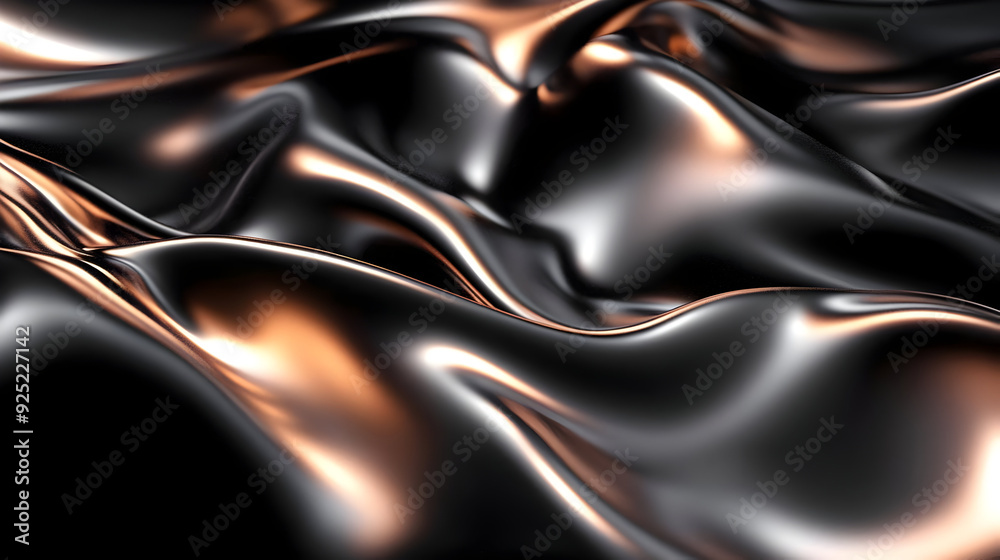 A close-up of flowing black and metallic fabric, showcasing smooth textures and reflections. A close-up of flowing black and metallic fabric, showcasing smooth textures and reflections.