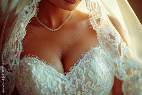 Fat lady wearing a wedding ...