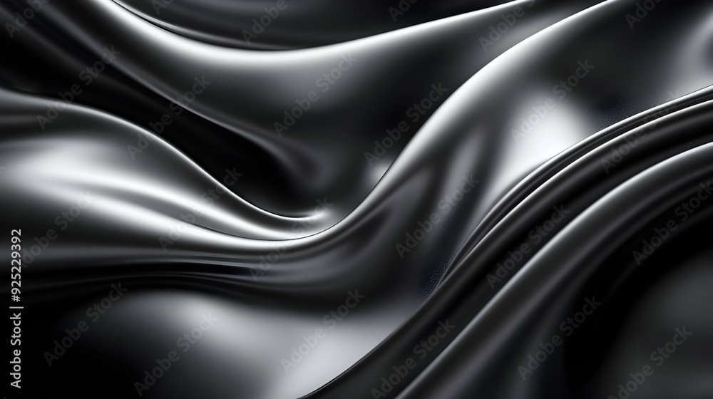 A close-up of smooth, flowing black fabric creating an elegant and luxurious appearance. A close-up of smooth, flowing black fabric creating an elegant and luxurious appearance.