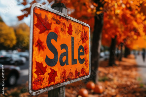 Sale sign in thanksgiving s...