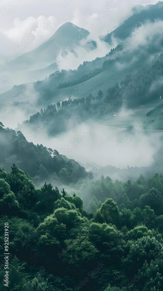 Misty Mountain Forest Landscape Misty Mountain Forest Landscape
