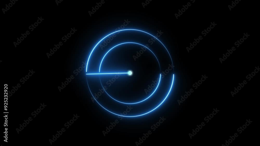 Animated radar screen technology. HUD signal transmitted neon light searching radar screen and technology radio waves signal animation. Animated radar screen technology. HUD signal transmitted neon light searching radar screen and technology radio waves signal animation.