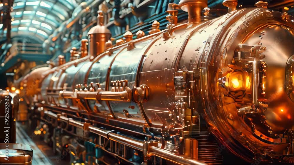 Production of a large tube bundle for a shell-and-tube heat exchanger in an industrial production room of a shop with equipment at an oil refinery, petrochemical, chemical plant