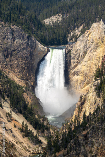 A waterfall in the Grand Canyon of the Yellowstone, in Yellowstone national park