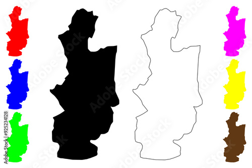 Central Province, Sri Lanka (Administrative divisions, Democratic Socialist Republic of Sri Lanka, Ceylon) map vector illustration, scribble sketch Central map photo