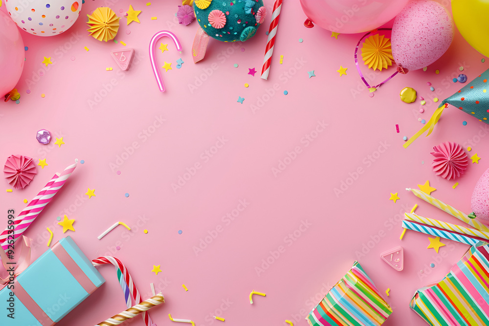 Fototapeta premium birthday cake with confetti