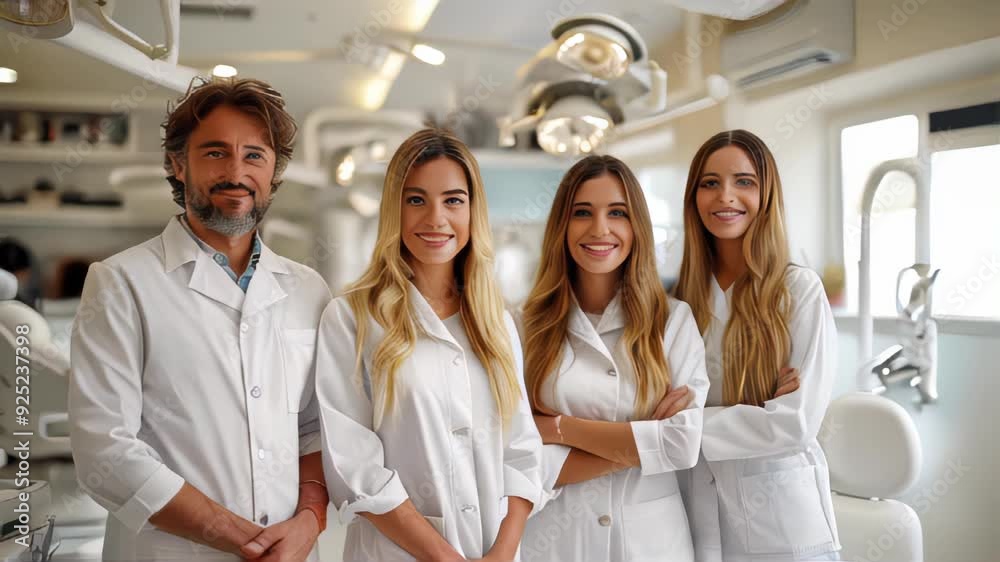 Healthcare people. Professional doctor working in hospital office or clinic with other doctors, nurse and surgeon. Medical technology concept