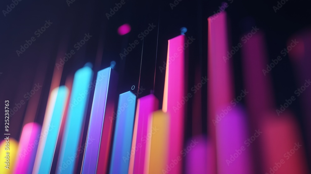 A close-up of a 3D bar graph with colorful bars rising against a dark background, showcasing detailed data visualization with clear axis labels. A close-up of a 3D bar graph with colorful bars rising against a dark background, showcasing detailed data visualization with clear axis labels.