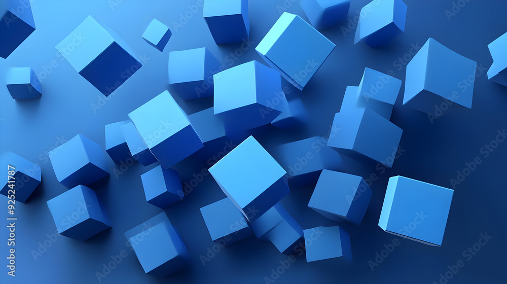 A collection of blue 3D cubes scattered across a gradient blue background. A collection of blue 3D cubes scattered across a gradient blue background.