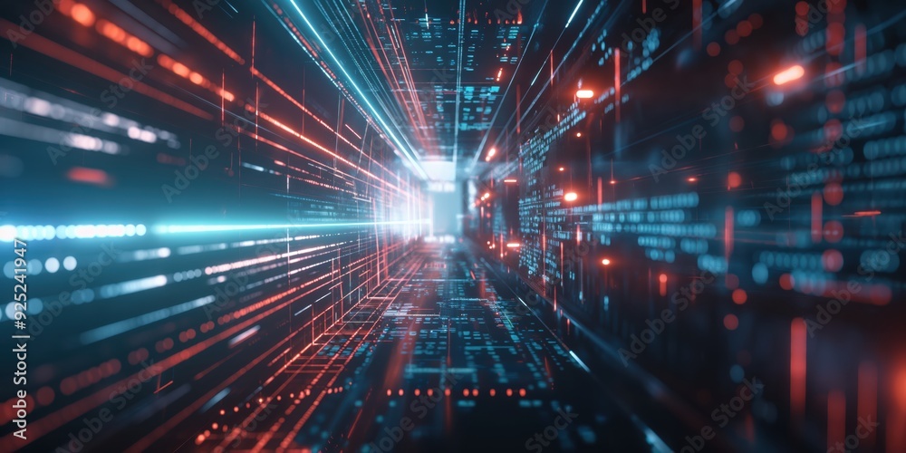 Futuristic Neon Tunnel with Vibrant Lights created by ai Futuristic Neon Tunnel with Vibrant Lights created by ai