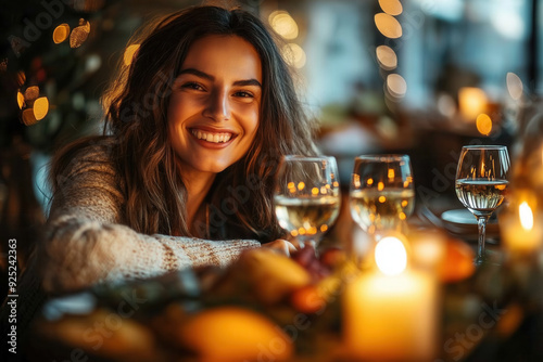 Woman on thanksgiving party