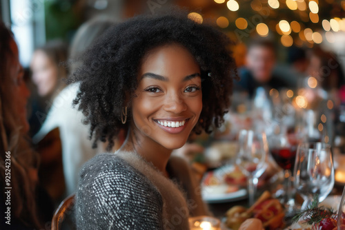 Woman on thanksgiving party