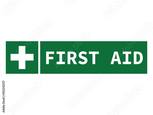 first aid logo with green and white background